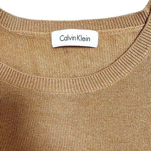 Calvin Klein Bronze Metallic Shimmer Sweater – No Size Tag (Fits Like large - Picture 2 of 5